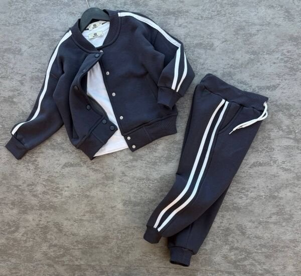 Şeritli 3lü şardonlu takım