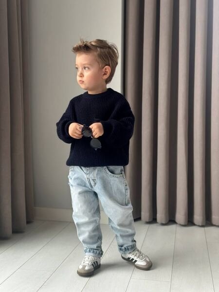 Triko kazak jean Takım Lacivert