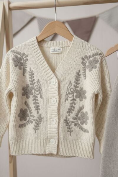 Çiçek detaylı Triko takım