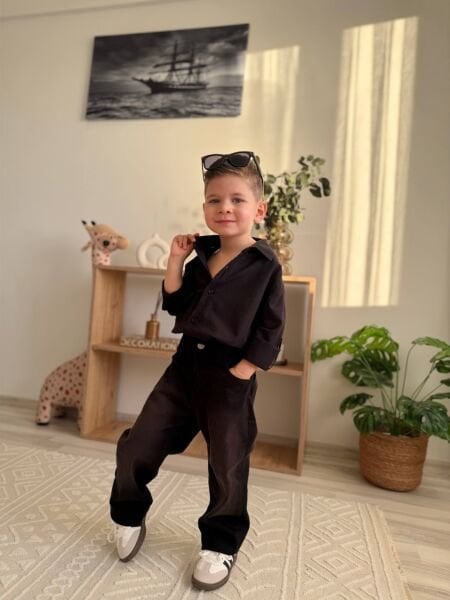 Jean gömlek siyah
