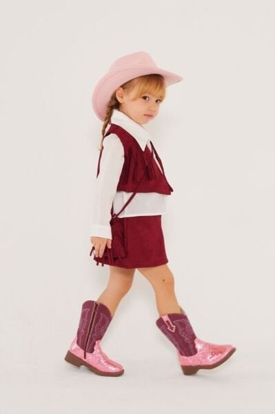 Kovboy takım 4 parça bordo