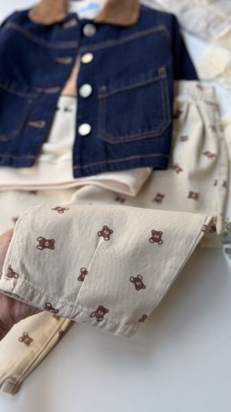 3lü ceket sweet pantolon set