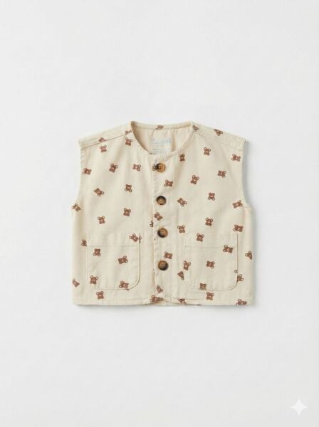 La’ciel Paris ayıcıklı yelek pantolon takım