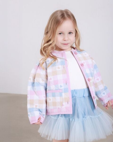 Kapitone ceketli Tütülü Takım Mavi