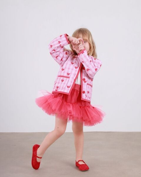 Kapitone ceketli Tütülü Takım pembe