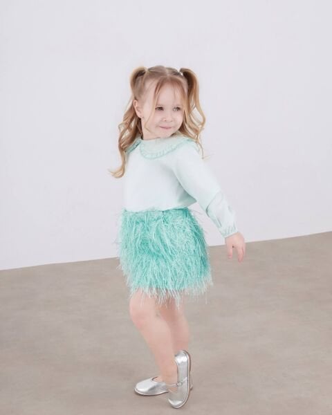 Kırçıllı gömleki takım turkuaz