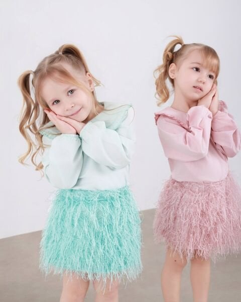 Kırçıllı gömlekli takım pembe