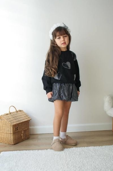 Pul payetli kalpli takım