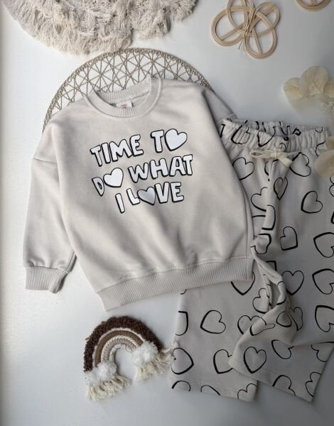 Time kalp baskılı Takım