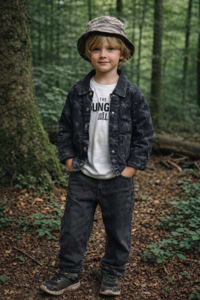 3lü palmiye desen ceketli Takım