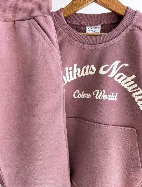 Gül kurusu sweatshirtlü takım