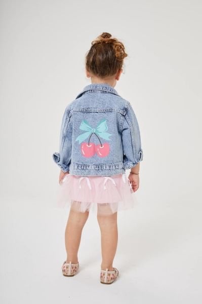 Kirazlı denim ceket