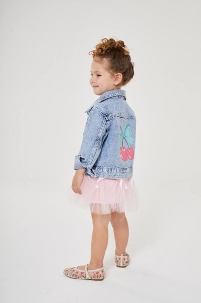 Kirazlı denim ceket