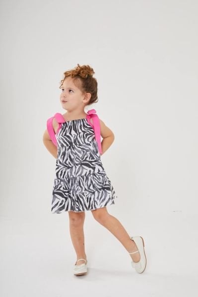 Zebra desenli elbise