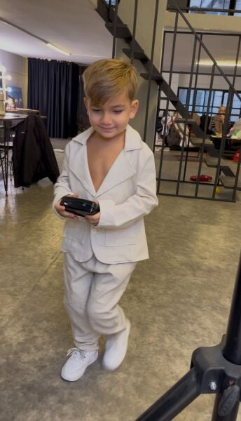 Ceket pantolon keten Takım krem