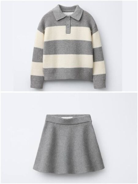 Triko Etekli Takım Gri