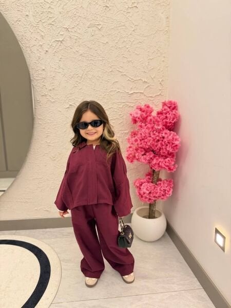 Tasarım dokuma takım bordo