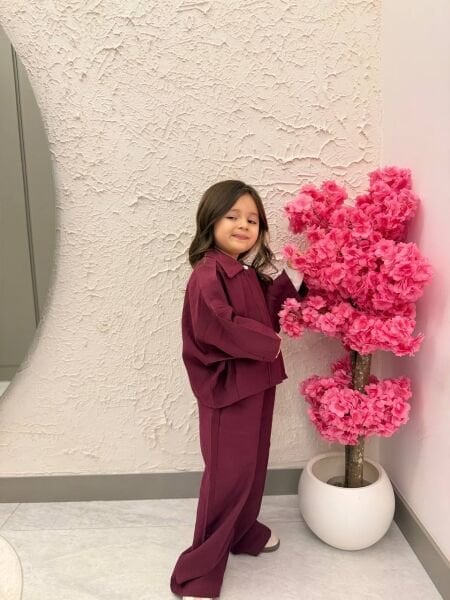 Tasarım dokuma takım bordo