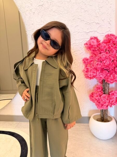 Tasarım dokuma takım yeşil