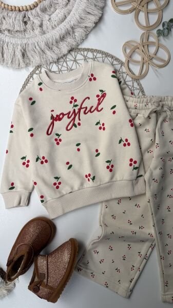 Kirazlı pamuklu takım