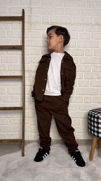 3lü cotton Takım kahve