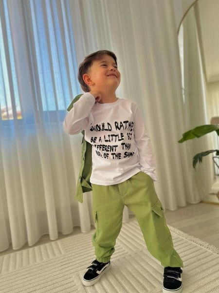 3lü Gabardin set yeşil