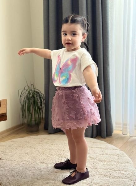 Kelebek detaylı 2li takım