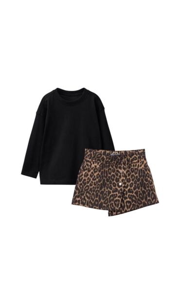 La’ciel Paris Leoparlı şart etekli takım